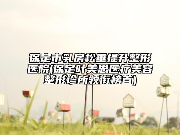 保定市乳房松垂提升整形醫(yī)院(保定葉美思醫(yī)療美容整形診所領(lǐng)銜榜首)
