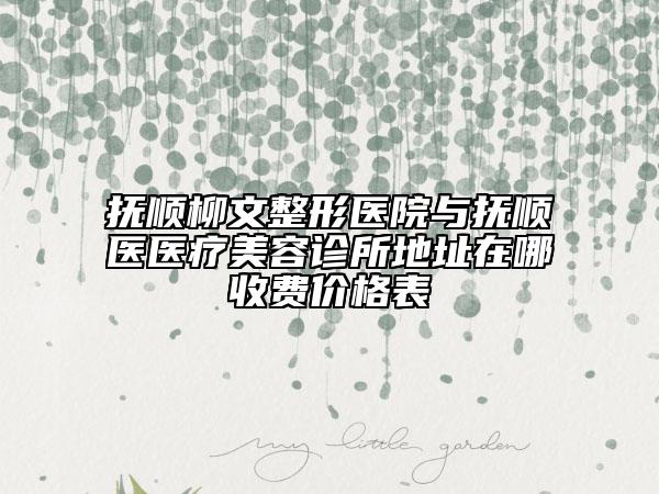 撫順柳文整形醫(yī)院與撫順佲醫(yī)醫(yī)療美容診所地址在哪收費(fèi)價(jià)格表