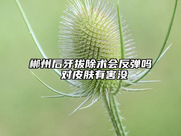 郴州后牙拔除術會反彈嗎 對皮膚有害沒