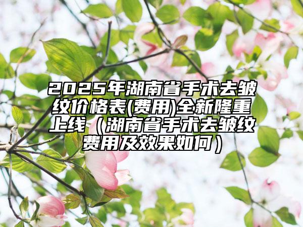 2025年湖南省手術(shù)去皺紋價格表(費用)全新隆重上線（湖南省手術(shù)去皺紋費用及效果如何）