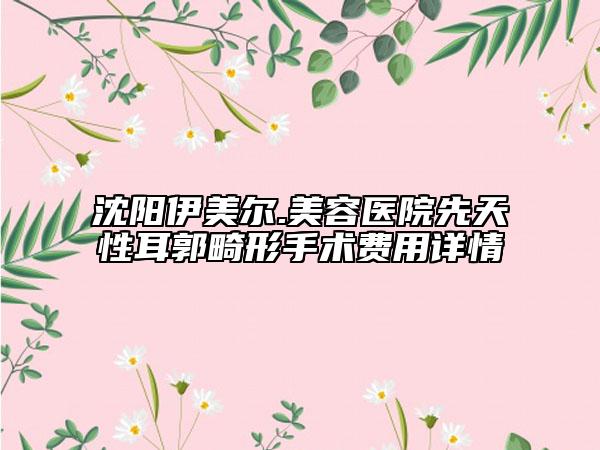 沈陽(yáng)伊美爾.美容醫(yī)院先天性耳郭畸形手術(shù)費(fèi)用詳情