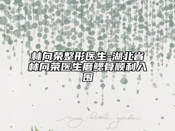 林向榮整形醫(yī)生-湖北省林向榮醫(yī)生磨鰓骨順利入圍