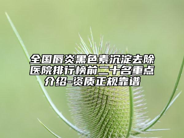 全國唇炎黑色素沉淀去除醫(yī)院排行榜前二十名重點介紹-資質正規(guī)靠譜