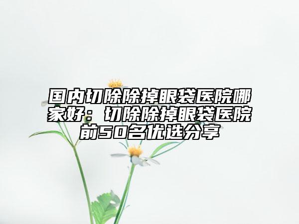 國內(nèi)切除除掉眼袋醫(yī)院哪家好：切除除掉眼袋醫(yī)院前50名優(yōu)選分享