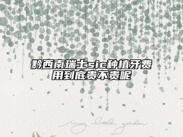 黔西南瑞士sic種植牙費(fèi)用到底貴不貴呢