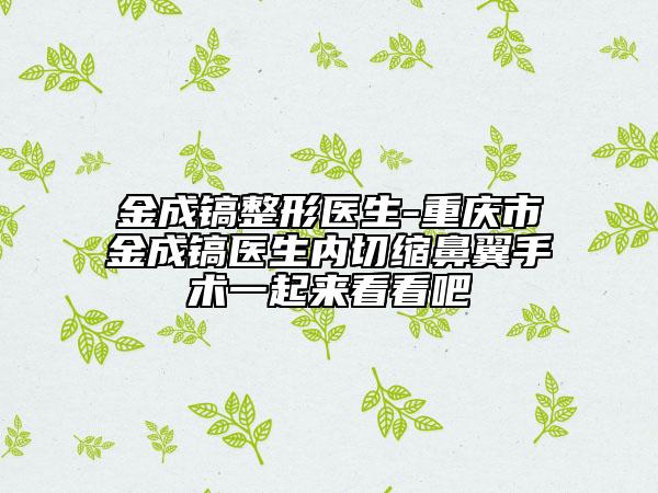 金成鎬整形醫(yī)生-重慶市金成鎬醫(yī)生內(nèi)切縮鼻翼手術(shù)一起來(lái)看看吧