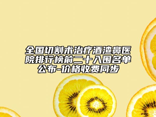 全國(guó)切割術(shù)治療酒渣鼻醫(yī)院排行榜前二十入圍名單公布-價(jià)格收費(fèi)同步
