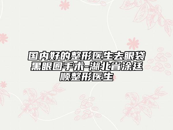國內(nèi)好的整形醫(yī)生去眼袋黑眼圈手術(shù)-湖北省涂廷順整形醫(yī)生