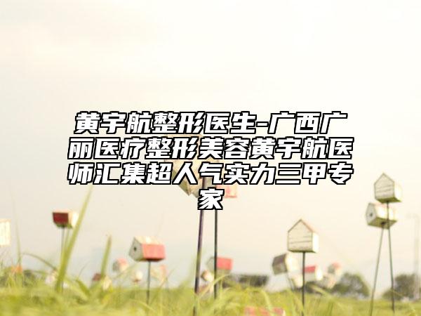 黃宇航整形醫(yī)生-廣西廣麗醫(yī)療整形美容黃宇航醫(yī)師匯集超人氣實力三甲專家