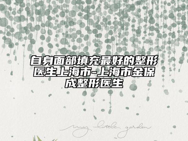 自身面部填充最好的整形醫(yī)生上海市-上海市金保成整形醫(yī)生
