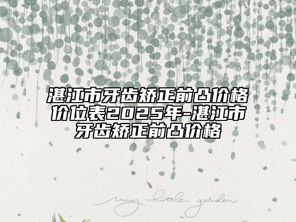 湛江市牙齒矯正前凸價格價位表2025年-湛江市牙齒矯正前凸價格