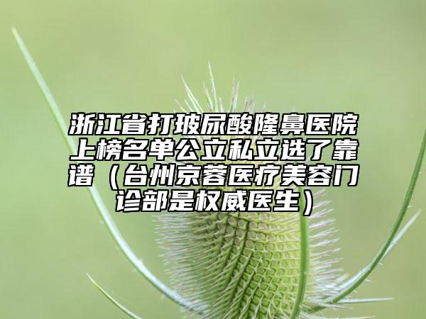 浙江省打玻尿酸隆鼻醫(yī)院上榜名單公立私立選了靠譜（臺州京蓉醫(yī)療美容門診部是權(quán)威醫(yī)生）