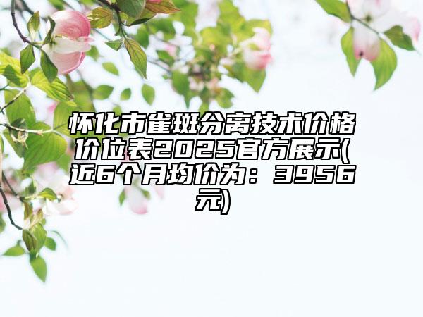 懷化市雀斑分離技術(shù)價格價位表2025官方展示(近6個月均價為：3956元)