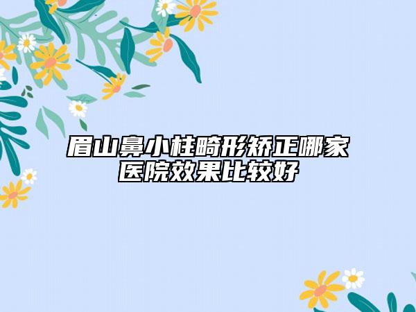 眉山鼻小柱畸形矯正哪家醫(yī)院效果比較好