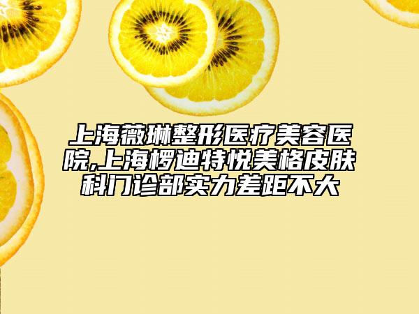 上海薇琳整形醫(yī)療美容醫(yī)院,上海欏迪特悅美格皮膚科門診部實力差距不大