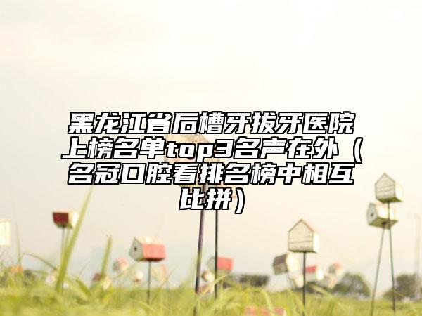 黑龍江省后槽牙拔牙醫(yī)院上榜名單top3名聲在外（名冠口腔看排名榜中相互比拼）