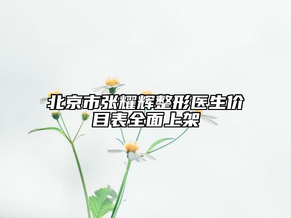 北京市張耀輝整形醫(yī)生價目表全面上架