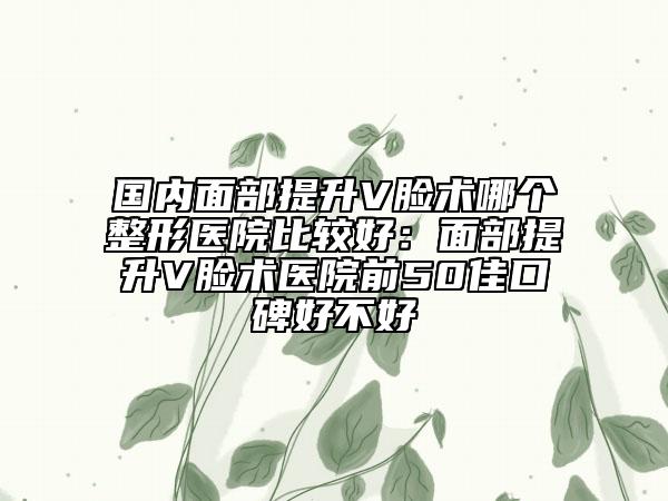 國(guó)內(nèi)面部提升V臉術(shù)哪個(gè)整形醫(yī)院比較好：面部提升V臉術(shù)醫(yī)院前50佳口碑好不好
