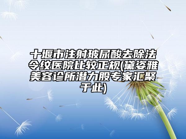 十堰市注射玻尿酸去除法令紋醫(yī)院比較正規(guī)(黛姿雅美容診所潛力股專家匯聚于此)