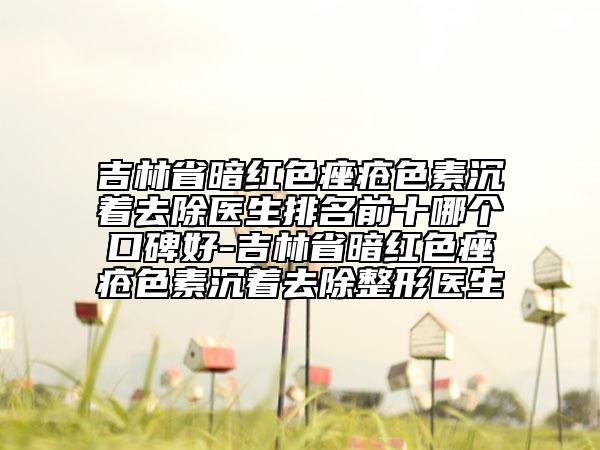 吉林省暗紅色痤瘡色素沉著去除醫(yī)生排名前十哪個(gè)口碑好-吉林省暗紅色痤瘡色素沉著去除整形醫(yī)生