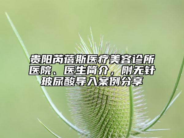 貴陽芮蓓斯醫(yī)療美容診所醫(yī)院、醫(yī)生簡介，附無針玻尿酸導(dǎo)入案例分享