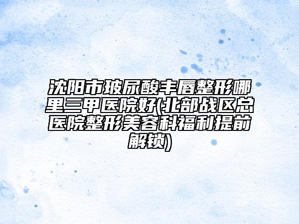 沈陽市玻尿酸豐唇整形哪里三甲醫(yī)院好(北部戰(zhàn)區(qū)總醫(yī)院整形美容科福利提前解鎖)