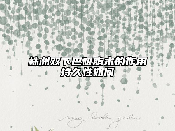 株洲雙下巴吸脂術(shù)的作用持久性如何