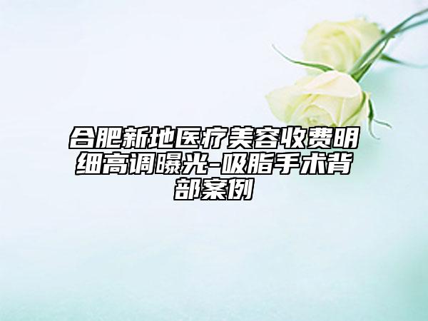 合肥新地醫(yī)療美容收費明細高調(diào)曝光-吸脂手術(shù)背部案例