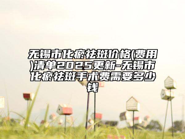 無錫市化瘀祛斑價格(費用)清單2025更新-無錫市化瘀祛斑手術(shù)費需要多少錢