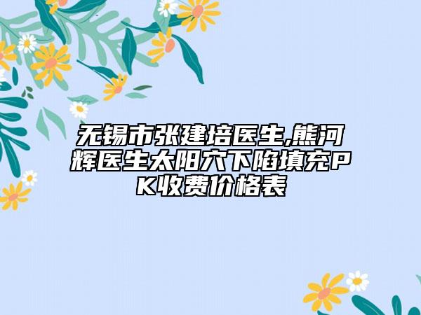 無錫市張建培醫(yī)生,熊河輝醫(yī)生太陽穴下陷填充PK收費價格表