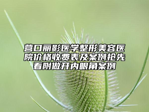 營口麗影醫(yī)學(xué)整形美容醫(yī)院價(jià)格收費(fèi)表及案例搶先看附做開內(nèi)眼角案例
