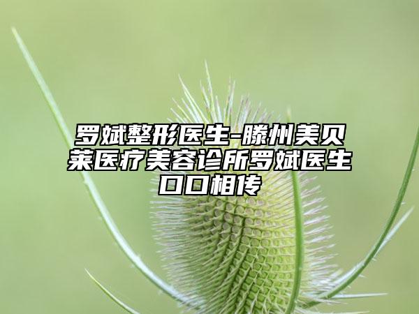 羅斌整形醫(yī)生-滕州美貝萊醫(yī)療美容診所羅斌醫(yī)生口口相傳