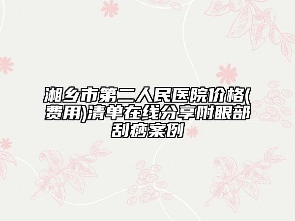 湘鄉(xiāng)市第二人民醫(yī)院價(jià)格(費(fèi)用)清單在線分享附眼部刮痧案例