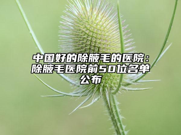 中國好的除腋毛的醫(yī)院：除腋毛醫(yī)院前50位名單公布