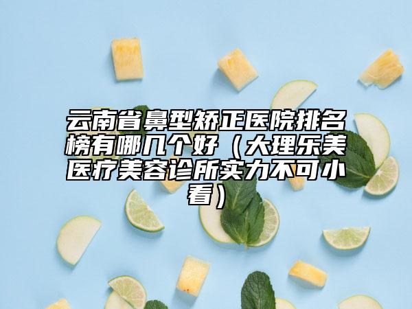 云南省鼻型矯正醫(yī)院排名榜有哪幾個(gè)好（大理樂(lè)美醫(yī)療美容診所實(shí)力不可小看）