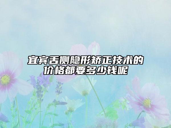 宜賓舌側隱形矯正技術的價格都要多少錢呢
