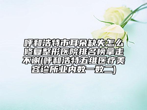 呼和浩特市耳朵缺失怎么修復整形醫(yī)院排名榜拿走不謝(呼和浩特五維醫(yī)療美容診所業(yè)內數(shù)一數(shù)二)