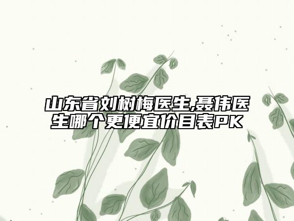 山東省劉樹梅醫(yī)生,聶偉醫(yī)生哪個更便宜價目表PK
