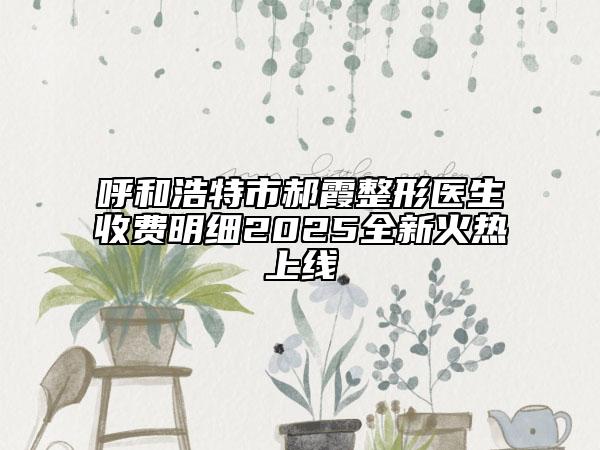 呼和浩特市郝霞整形醫(yī)生收費(fèi)明細(xì)2025全新火熱上線