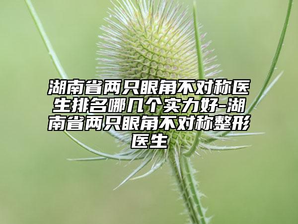湖南省兩只眼角不對稱醫(yī)生排名哪幾個實力好-湖南省兩只眼角不對稱整形醫(yī)生