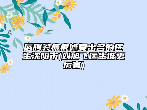 唇腭裂瘢痕修復(fù)出名的醫(yī)生沈陽(yáng)市(劉旭飛醫(yī)生誰(shuí)更厲害)