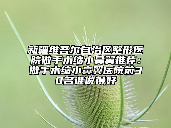新疆維吾爾自治區(qū)整形醫(yī)院做手術(shù)縮小鼻翼推薦：做手術(shù)縮小鼻翼醫(yī)院前30名誰做得好