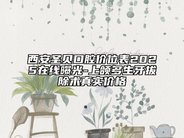 西安圣貝口腔價(jià)位表2025在線曝光-上頜多生牙拔除術(shù)真實(shí)價(jià)格