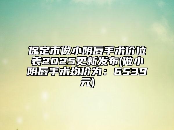保定市做小陰唇手術(shù)價(jià)位表2025更新發(fā)布(做小陰唇手術(shù)均價(jià)為：6539元)