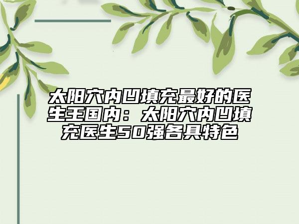 太陽穴內(nèi)凹填充最好的醫(yī)生王國內(nèi)：太陽穴內(nèi)凹填充醫(yī)生50強各具特色
