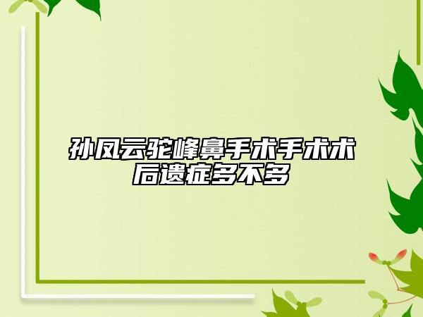 孫鳳云駝峰鼻手術(shù)手術(shù)術(shù)后遺癥多不多
