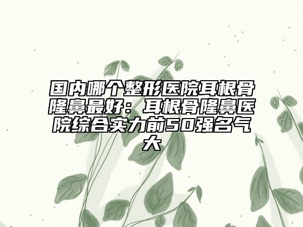 國內(nèi)哪個(gè)整形醫(yī)院耳根骨隆鼻最好：耳根骨隆鼻醫(yī)院綜合實(shí)力前50強(qiáng)名氣大