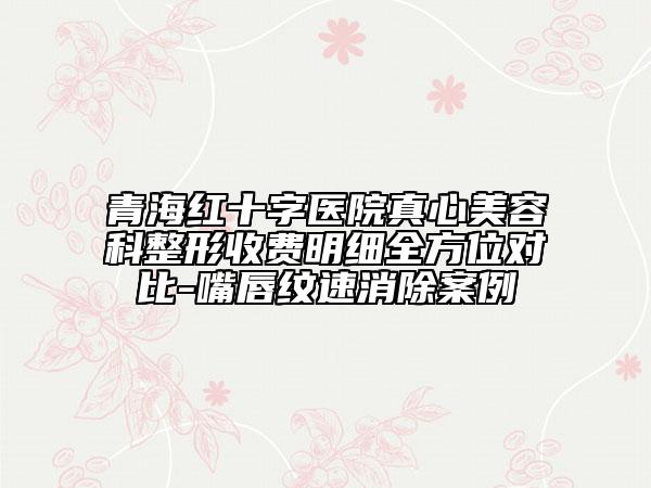 青海紅十字醫(yī)院真心美容科整形收費明細全方位對比-嘴唇紋速消除案例