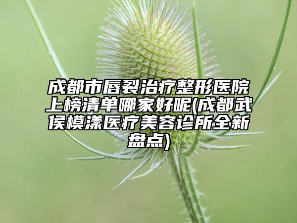 成都市唇裂治療整形醫(yī)院上榜清單哪家好呢(成都武侯模漾醫(yī)療美容診所全新盤點(diǎn))