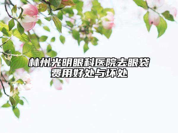 林州光明眼科醫(yī)院去眼袋費(fèi)用好處與壞處